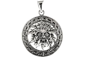 Kiss of Leather No. 361 Green Man Pendant 925 Sterling Silver, Sterling Silver, No gemstone.