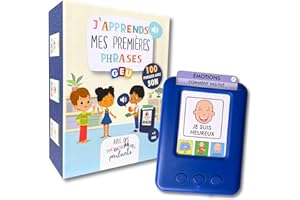 EDITORIAL GEU Carte Parlante Montessori Francais avec des Pictogramme - Cartes Parlantes Français | Apprendre Les Mots et Les Phrases | J’apprends Mes Premières Phrases I Carte Flash parlante