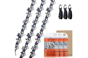 SAVIOR 3×Cadenas de Motosierra Telescópica .325" para Espadas de 50 cm 76 Eslabones, 1,5mm compatible con Timberpro CS4500, Hyundai, Fuxtec, Dynamac DY36 y muchas más