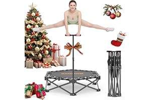 MOMODA Mini Trampoline de 76,2 cm/114,3 cm pour Enfants et Adultes, Trampoline d'exercice Pliable avec poignée, Charge maximale de 90,7 kg