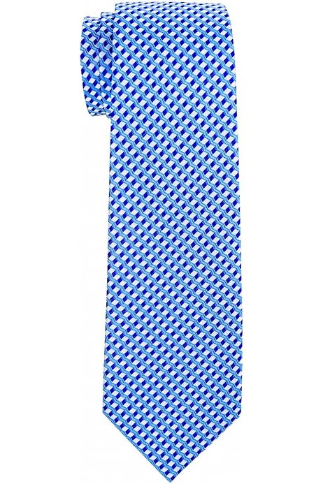 Retreez Men's Woven Microfiber Tie - Blue & White Exquisite Stripe, 3.15" Wide, 58" Long, 100% Polyester - View #8