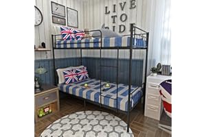 Panana Pojedyncze metalowe łóżko piętrowe, dla 2 osób, 2 x 90 cm, rama łóżka dla dzieci, bliźniaków, mebel do sypialni (czarne łóżko piętrowe)