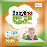 Babylino Sensitive Disposable Baby Pads 90 x 60 cm, Extra Absorbent Changing Pads, Pack of 14
