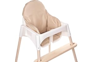 aMami – Sitzkissen kompatibel mit Ikea Antilop Hochstuhl – Hochstuhl Sitzbezug – Stuhlkissen für Kleinkinder – Handmade Baby Kissen - antiallergisch – Handgefertigt – Beige