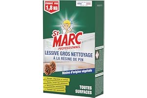 ST MARC Poudre LESSIVE A LA RESINE DE PIN PROFESSIONNEL 1,8 KG, Non parfumé