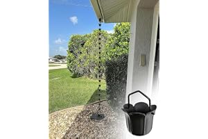 Regnkedja Svart Regnfångarkedja med Krok, Byte av Stuprör för Regnkedja i Aluminium, Utomhusdekor Regnkoppar Vattenfunktion S