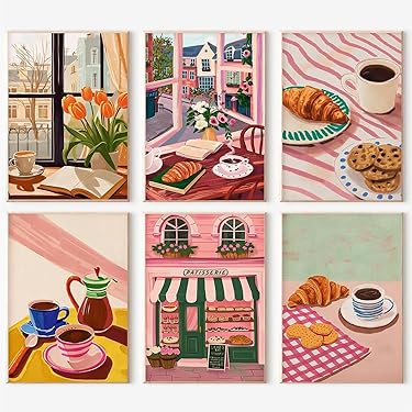 VGECEE Lot De 6 Peintures Murales Par Numéros Pour Adultes - 20 X 30 Cm