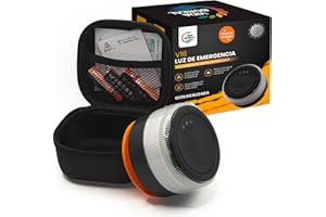 Vida Boreal Baliza V16 Luz Emergencia Geolocalización | Homologada DGT 3.0 para Coches y Motos | SIM Datos hasta 2038 | Pilas, Estuche y Ventosa Incluidos, Indicadores Triple LED