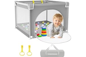 PERSEVERANCE Luafstll für Babys,90x90cm Lufstall Baby,Kinder Laufgllter,Kielnes Laufstall,Laufstall für Apartment,Laufgitter mit Atmungsaktivem Netz an Vier Seiten und Saugnäpfen