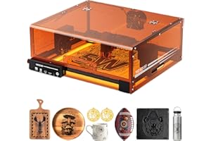 Laser Engraving Machine, Woxcker L2 MAX 5W Enclosure, High Precision 0.01mm Laser Engraving and Cutting for Wood, Stainless Steel, Glass, Leather, Coated Metal, Stone (Class 1 & Output 5000 mW)