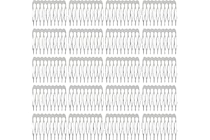 YOOSIT 20 Pack Bulk 5 10 Teeth Silver Metal Side Hair Combs Plain Blank Crafting DIY Wire Slide Combs Wedding Bridal Veil Combs Decorative Headpiece French Twist Updo Chignon Bun Clips (10 Teeth, Silver)