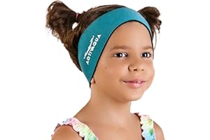 AqtivAqua Bandeau de Natation - Bandeau de Protection des Oreilles Pour la Natation - pour Enfants, Adultes, Hommes, Femmes, Bébés - Protège les Cheveux - Bouchons D'oreille (Vert, Large)