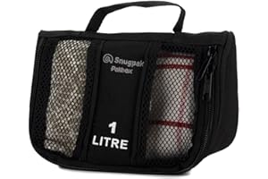 Snugpak Pakbox Travel Storage Bag with Mesh Cover and Carry Handle, 1 Liter, Black