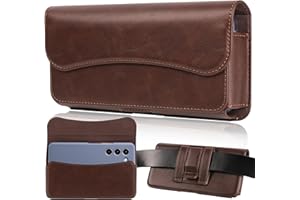 INGIDO Handy Gürteltasche Premium Leder Tasche mit Gürtelclip Handytasche für iPhone 15, 15 Pro, 14, 14 Pro, 13, 13 Pro, 12, 12 Pro, 11, 11 Pro, XR, Galaxy S24, S23, S22, Braun -M