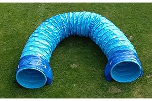 Callieway Tunnel Agility „Pro“ en Couleur Aigue-Marine Selon Les Normes FCI, 5m, Ø 60cm - 2 Sacs de lestages Inclus