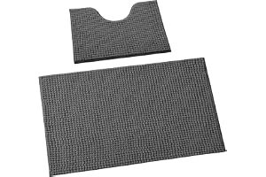 flintronic Halkfri badmatta, badrumsmatta med hål för toalett, mjuk och bekväm, superabsorberande, maskintvättbar, snabbtorka