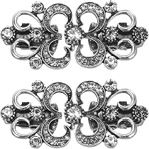 Lot De 4 Pinces à Pull Rétro En Alliage De Zinc - Motifs Strass, Fermoir Lisse, Pour Cardigan, écharpe, Robe