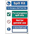 Spill Kit for Emergency Spill Team Only Sign - Self Adhesive Sticker 200mm x 150mm