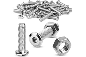 TXXATX Schrauben M6x35 mm mit Muttern Set 30 Sätze Edelstahlschrauben Vollgewinde Flachkopfschrauben Sechskantschrauben M6 Gewindeschrauben Innensechskantschraube für Möbelreparatur Holz Werkbank DIY