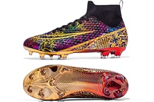 BLBK Football Boots Mens Football Shoes Teenager Trainers High Top Soccer Boots Shoes Turf Trainers