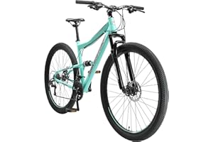 BIKESTAR VTT Vélo Tout Terrain, Frein à Disque, 21 Vitesses Shimano, 26, 27.5, 29 Pouces | Mountainbike Tout Suspendu Integral Cadre 15, 17, 19 Pouces