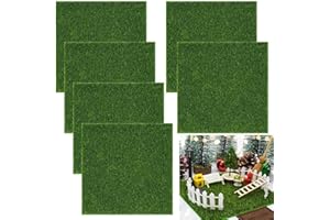 JOOTUEPO 6 Pezzi Erba Artificiale, 15x15cm Tappetino d'Erba Finta, Miniatura per Giardini in Fai da Te Micro Paesaggio Decorazioni per Case Delle Bambole per Interni ed Esterni