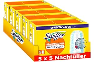 ‎SWIFFER Swiffer Staubmagnet Nachfüllpackung, 25 Tücher (5×5), Fängt Und Schließt 3-mal Mehr Staub Und Haare Ein Als Herkömmliche Staubwedel