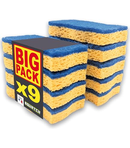 Lot De 3 éponges De Salle De Bain SQUATCH - Triple Couche, Récurage Doux, Ultra Absorbantes