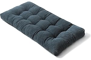 bananair - Futon Giapponese per 1 Persona, Comodo e Spesso, Imbottitura in Schiuma - Velluto a Coste Larghe, Morbido ed Elegante - Con Cinghia, Materasso Pieghevole Pratico (90x190 cm, Blu Scuro)