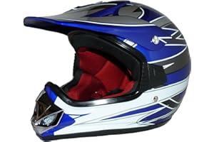 protectWEAR Kindercrosshelm MaX Racing blau Glanz