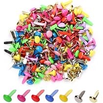 Attaches Parisiennes Miniatures - 350 Pièces Multicolores, Formes Variées + Pince à Poinçonner - Pour Scrapbooking, Bricolage