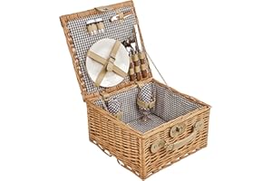‎BUTLERS BUTLERS A Day in the Park Picknickkorb für 2 Personen groß - Rechteckiges Picknick-Koffer Set mit Geschirr und Besteck