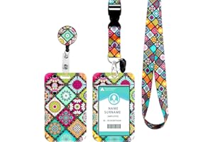COCHIE Uchwyt na identyfikator ze sznurkiem na szyję z uchwytem na karty, pasek na szyję z Swivel Lobster Clasp - do identyfikatora, klucze, aparat, telefon komórkowy