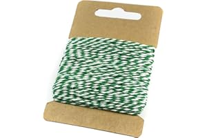 ‎FRAU WUNDERVOLL Frau WUNDERVoll® 18 Meter GARN GRÜN aus Baumwolle, ca. 1mm Stärke/Bakers Twine, Kordel, Dekogarn, Schnur, Gastgeschenk, Hochzeit, Anhänger, Bastelgarn