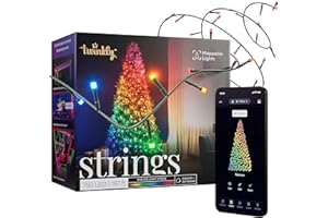 Twinkly Strings 750 LED RGB, Striscia Luci LED Mappabile Esterno e Interno, Luci Smart Multicolore, Compatibile con Alexa e Google Home, Luci Mappabili, IP44, Controllo App, Filo Nero, 60m