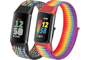 YCHDDER Solo Loop Nylon Straps Only Compatible with Fitbit Charge 6 Straps/Fitbit Charge 5 Straps for Women Men,Adjustable Soft Sport Replacement Band Wristband for Fitbit Charge 6/Fitbit Charge 5