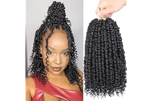 Xtrend 10 Inch 8 Packs Pre twisted Passion Twist Crochet Hair Natural Black Bohemian Pre-looped Short Bob Passion Twists Hair Extensions for Women(1B#)…
