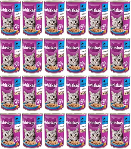 Whiskas Katzenfutter Nassfutter Adult 1+ mit Thunfisch in Gelee, 12 Dosen  (12 x 400g) : Amazon.de: Haustier