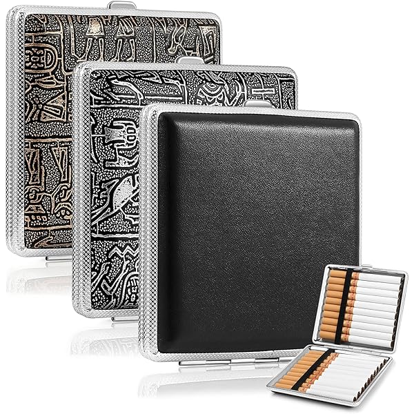 Portasigarette In Pelle PU - Doppio Scomparto Per 14 Sigarette, Con Confezione Regalo - Foto 2