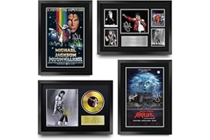 HWC Trading FR A3 Michael Jackson Complete Collection Cadeaux Imprimé Signé Autographe Photo pour les fans de musique - A3 Encadré