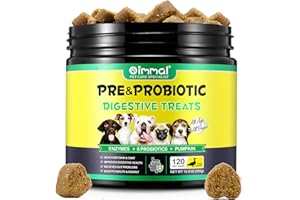 Cjztp Probióticos para Perros, Probioticos y Enzimas Digestivas para Perros, Suplemento Natural digestivo para Todos Perros - 120 Masticables, Sabor Pato