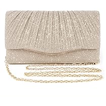 TELAIN Glitzer Clutch Damen | Abendtasche Mit Kette | Für Hochzeit & Party | Schwarz