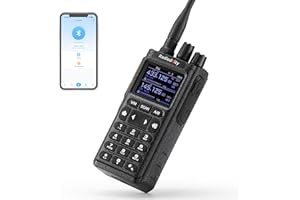 Radioddity GS-10B Radio Ham 8W, Radio Bidireccional Largo Alcance con Programación App Inalámbrica, UHF VHF FM Aviación, Dual PTT, Batería 2500mAh & USB-C, Reducción Ruido & Sincroniz de Canales