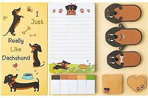A1DIEE 550 Blätter Dackel Haftnotizen Set Kartoon Hund Bündel Notizzettel Beschreibbare Klebezettel Selbstklebende Haftzettel zurück zur Schule Zubehör Geschenke für Lehrer Studenten Schüler