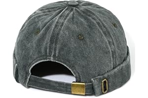 MESU Mens Docker Cap Brimless Hats Worker Sailor Cap Rolled Cuff Retro Beanie Hat