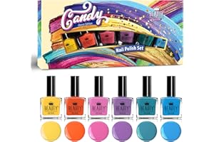 BEAUTY4BRITAIN Set di Smalti per Unghie "Arcobaleno" - 6 Colori Vivaci, Finitura Lucida, Flaconi da 10ml, Maestria Artigianale