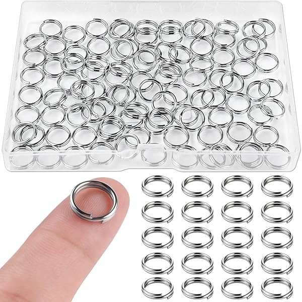 Sleutelringenset in verschillende maten, 60 stuks, gehard staal, zilver, 15 mm, 20 mm, 25 mm, 30 mm, 35 mm, sleutelringen, sleutelhanger, organisatie van de sleutelhanger
