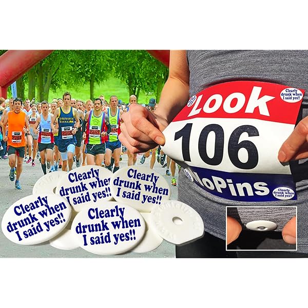 EventClip Marathon Bib Clips X 4 - I'm Only Here For The Medal Proven Snap- Lock For Securing Running Numbers Made In The UK With Recycled Plastic Far Better Than Magnets Fed Up