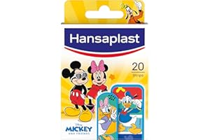 Hansaplast DISNEY Cerotti bambini con Mickey Mouse e Minnie Mouse, Cerotti impermeabili delicati sulla pelle e facili da rimuovere, 1 confezione da 20 cerotti in 2 formati