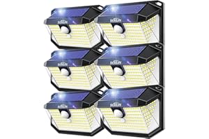 SEKLIN Lampe Solaire Exterieur Détecteur de Mouvement - Lot de 6 Lumiere Solaire Exterieur 159 LED IP65 Etanche éclairage Sécurité sans Fil lampe Mural Applique Exterieur pour Jardin